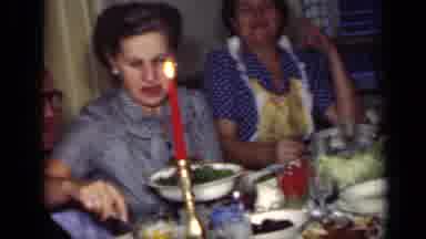 New York (1949): Old Days Holiday Family Dinner All Around The Table Smiling