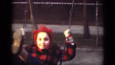 New York (1949): Kid Swinging From Playground Then Another Kid Swings On The Same