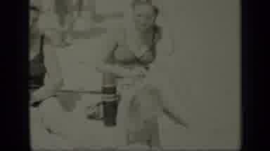 New York (1949): Fat Daddy Holds Infant As Young Son Talks Then Dad Turns Away