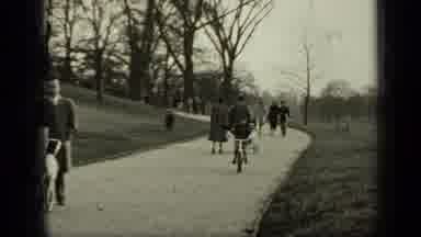 New York (1949): Little Boy Descends Steps To Put Something In The Water