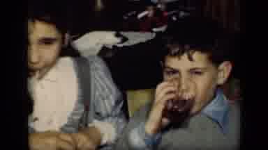 New York (1949): A Boy And Girl Drink Out Of Cups And Smile And Another Little