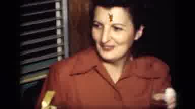 New York (1949): Woman With A Drink In Her Hand Laughing And Talking