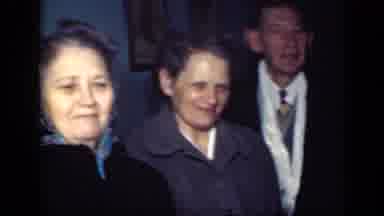 New York (1949): Two Women And A Man Walking And The Women Look At Him