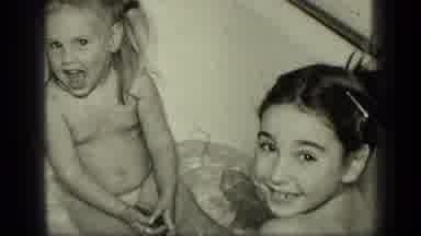 New York-1957: Two Little Girls In The Tub Talking A Bath Together