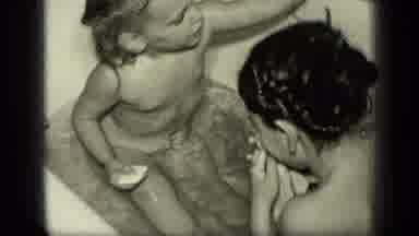 New York-1957: Two Young Girls Bathing In A Bathtub