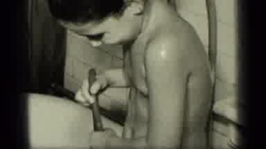New York (1957): One Happy Child Taking A Bath In A Large Bathtub
