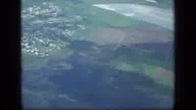 New York (1957): Landscape View Of Fields Farmland And Hills From An Airplane