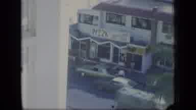 Puerto Rico (1970): View Of Small Palm Trees And Neighborhood Pizza Building On A