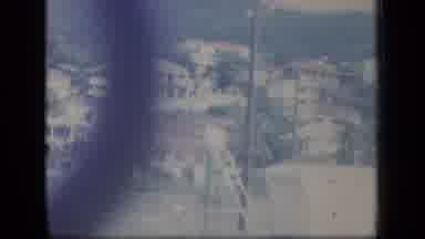 Puerto Rico (1970): Houses On Hill Red Roof Green Foliage White Mist Electricity