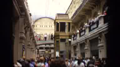 Moscow Russia (1971): A Lot Of People Walking Around In A Tight Space Of A Modern