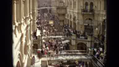 Moscow Russia (1971): Many People Walking Around In Some Kind Of Market Or Gallery