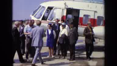 Moscow Russia (1971): Camera Panning Across Open Field With Ranch Homes Fenced