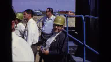Moscow Russia (1971): Business Men At Construction Site Wearing Yellow Hard Hats
