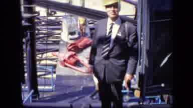 Moscow Russia (1971): Man In Suit And Hard Hat Standing On Construction Site Near