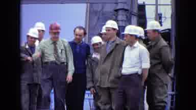 Moscow Russia (1971): Supervisor Visits Construction Site Workers To Ensure Safety