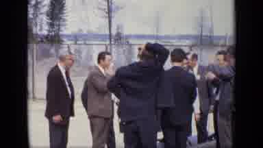 Moscow Russia (1971): Some Men Standing Still On The Left Side And Then Some On