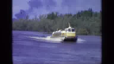 Moscow Russia (1971): Yellow Hydrofoil On Lake Water On A Bright Sunny Day