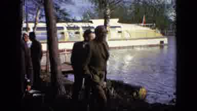 Moscow Russia (1971): People In A Forest With A Campfire Near A River Or Canal
