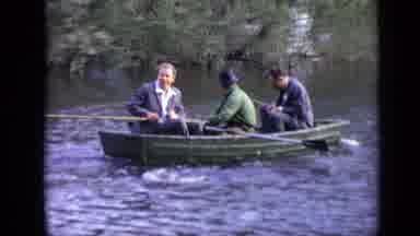 Moscow Russia (1971): Group Of Three Men With One Smoking Another One Rowing A
