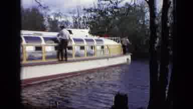 Moscow Russia (1971): A Man With A Stick Walking Around The Top Of A Boat