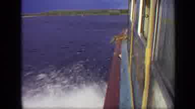 Moscow Russia (1971): A Boat Carrying People Glides Quickly Over A Smooth Body Of