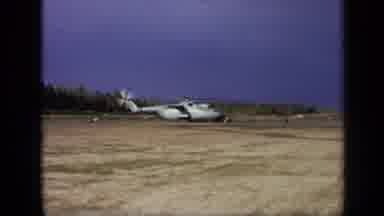 Moscow Russia (1971): Large Helicopter With Propellers Whirring That Has Landed In