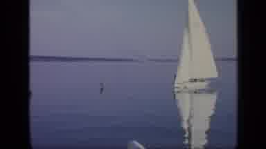 Moscow Russia (1971): Small Sailboats Racing Across The Calm Waters Of A Large