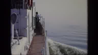 Moscow Russia (1971): Men Talking To Each Other On A Ship Sailing Through The