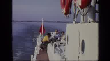 Moscow Russia (1971): People Sit Together On The Back Of The Boat And Chat As They