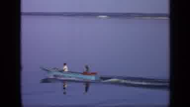 Moscow Russia (1971): People In A Lake On A Small Motorized Boat Driving Away From