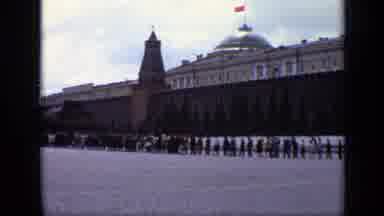 Moscow Russia (1971): People Standing In A Long Spiraling Line In Front Of A