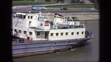 Moscow Russia (1971): An Old Boat Sails In The Calm Of A River That Runs Through
