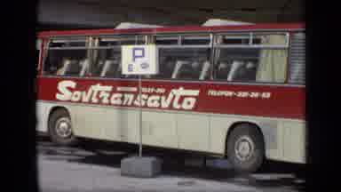 Moscow Russia (1971): Footage Of A Sovtransavto Bus Pulling Up To Moscow
