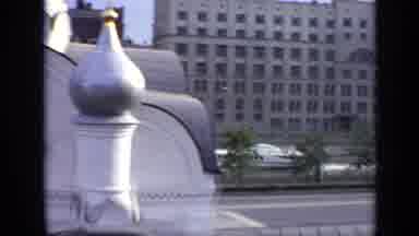 Moscow Russia (1971): Cars Pass The Boat On The Road And The Boat Passes The Cars