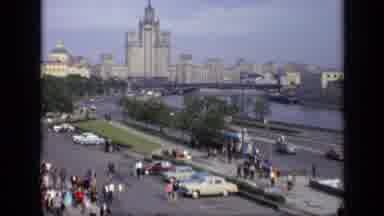 Moscow Russia (1971): Cars And Buses Traveling On The Avenues Of The City By Day