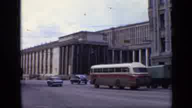 Moscow Russia (1971): Cars And Busses Quickly Fill The City Streets But The