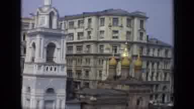 Moscow Russia (1971): Scan Of Rooftop Architecture Of Building With People