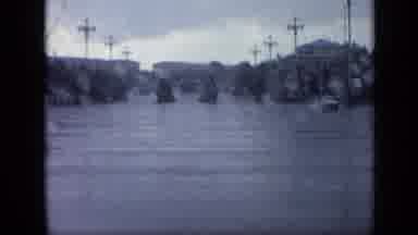 Moscow Russia (1971): People Running To Get Out Of Rain On A Rainy Day