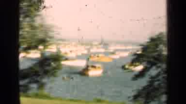 Illinois USA (1947): Film Of A Sea Front Full Of Ships With City Lingering In The