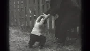 New York (1947): Child Backyard Play With Dad And Dog