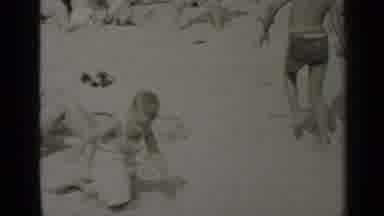 New York (1947): Children Running Wildly Through Beach Sands Grabbing Objects