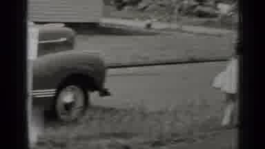 New York (1947): Three Children Playing Next To Antique Car In Their Neighborhood