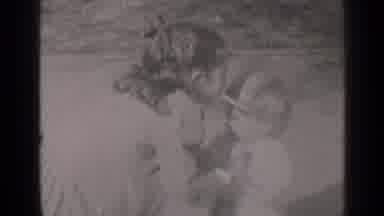 New York (1947): Older Sister Grabs Little Brother And Puts His Hands Together