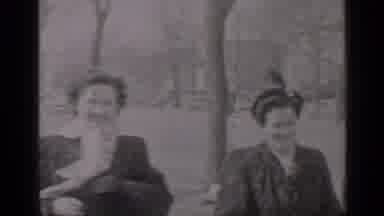 New York (1947): Group Of Three Women With Their Children Walking On Footpath With