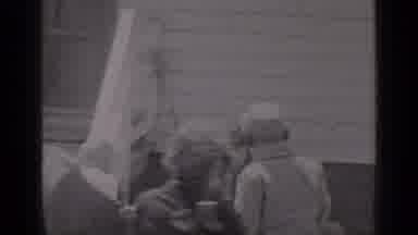 New York (1947): Two Children Playing A Game Of Chase With An Older Man