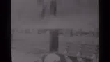 New York (1947): Workers Grind And Clean Brick Wall