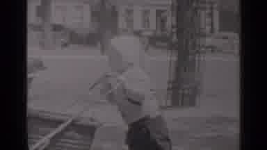 New York (1947): Black And White Video Of Little Boy Pushing A Stroller On The