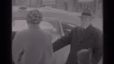 New York (1947): Man Wearing Hat Opens Door Of Car For Two Ladies Recorded In