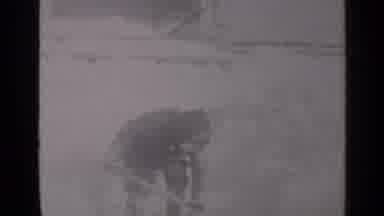 New York (1947): Child Shovels Heavy Snow