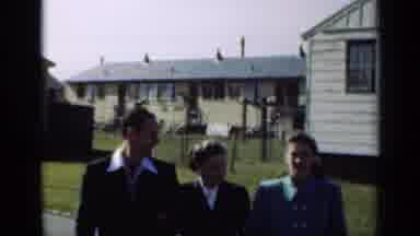 New York (1947): Three Friends Possibly Classmates Or Word Chums Walking And